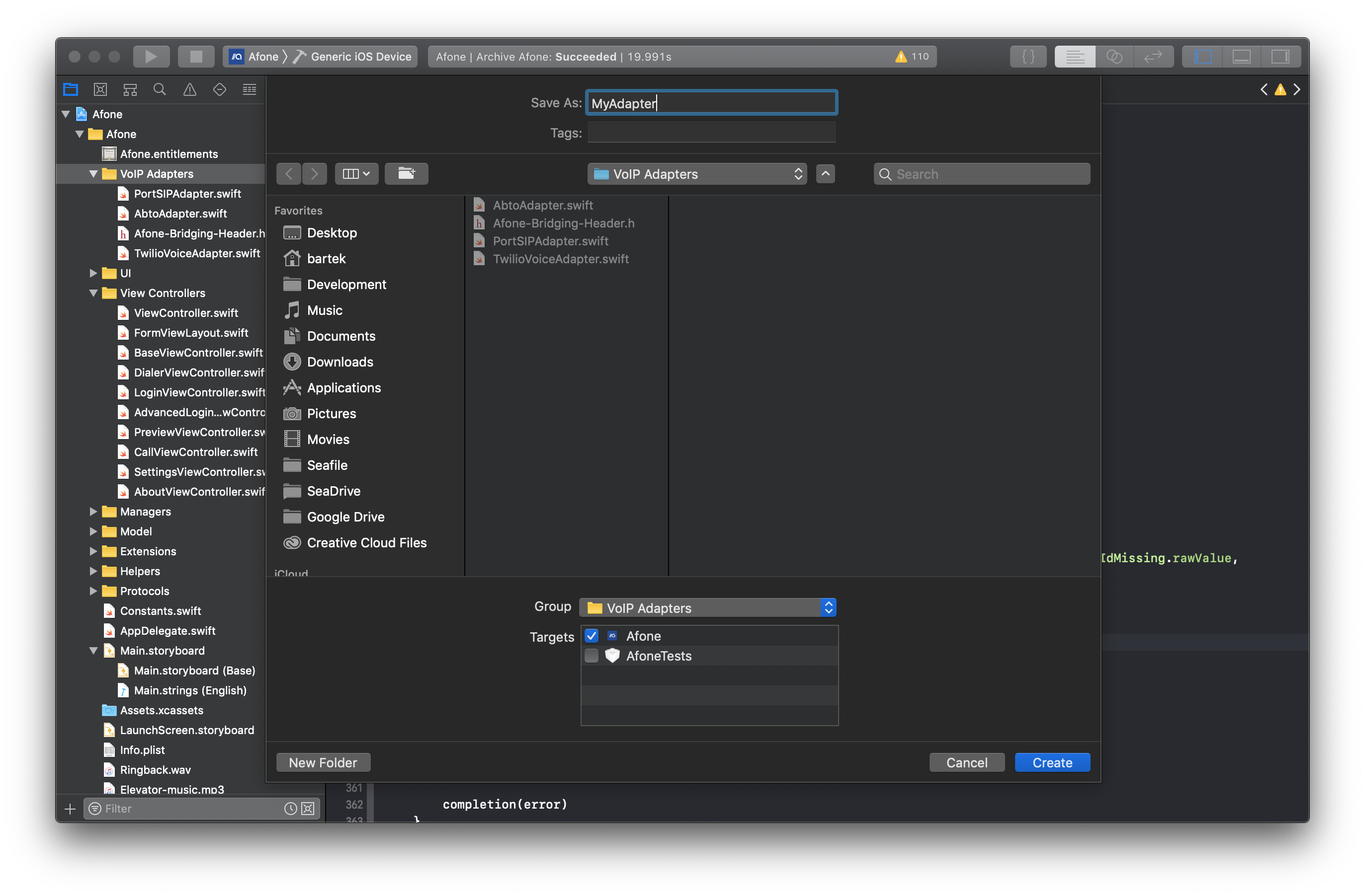 Xcode - Create MyAdapter